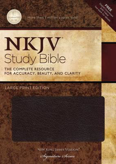 NKJV Bible Study Large Print Bonded Leather Burgundy Indexed. Christian ...