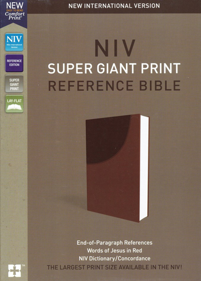 Picture of NIV Super-Giant Print Reference Bible--soft leather-look, brown