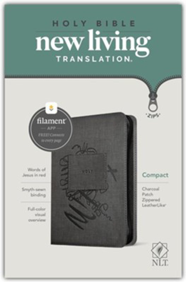 Picture of NLT Compact Bible, Filament Enabled Edition--soft leather-look, charcoal patch