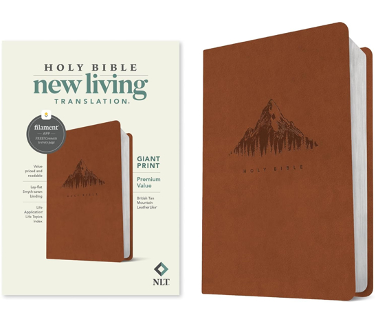 Picture of NLT Giant Print Premium Value Bible, Filament Enabled (Leatherlike, British Tan Mountain)