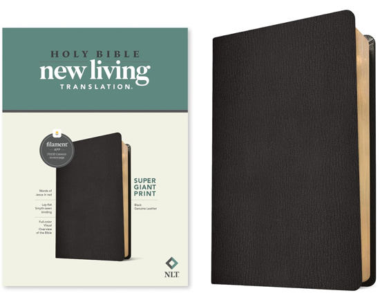 Picture of NLT Super Giant Print Bible, Filament Enabled, Black Genuine Leather