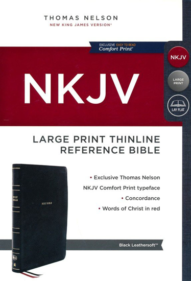 Picture of NKJV Large-Print Thinline Reference Bible, Comfort Print--soft leather-look, black