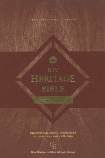 Picture of NIV Heritage Bible Passaggio Setting, Comfort Print--genuine buffalo leather, blue