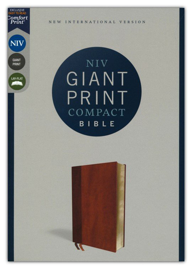 Picture of NIV Giant-Print Compact Bible, Comfort Print--Soft Leather-Look, Brown (Red Letter)